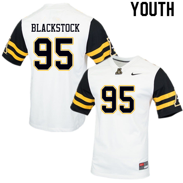 Youth #95 George Blackstock Appalachian State Mountaineers College Football Jerseys Sale-White - Click Image to Close